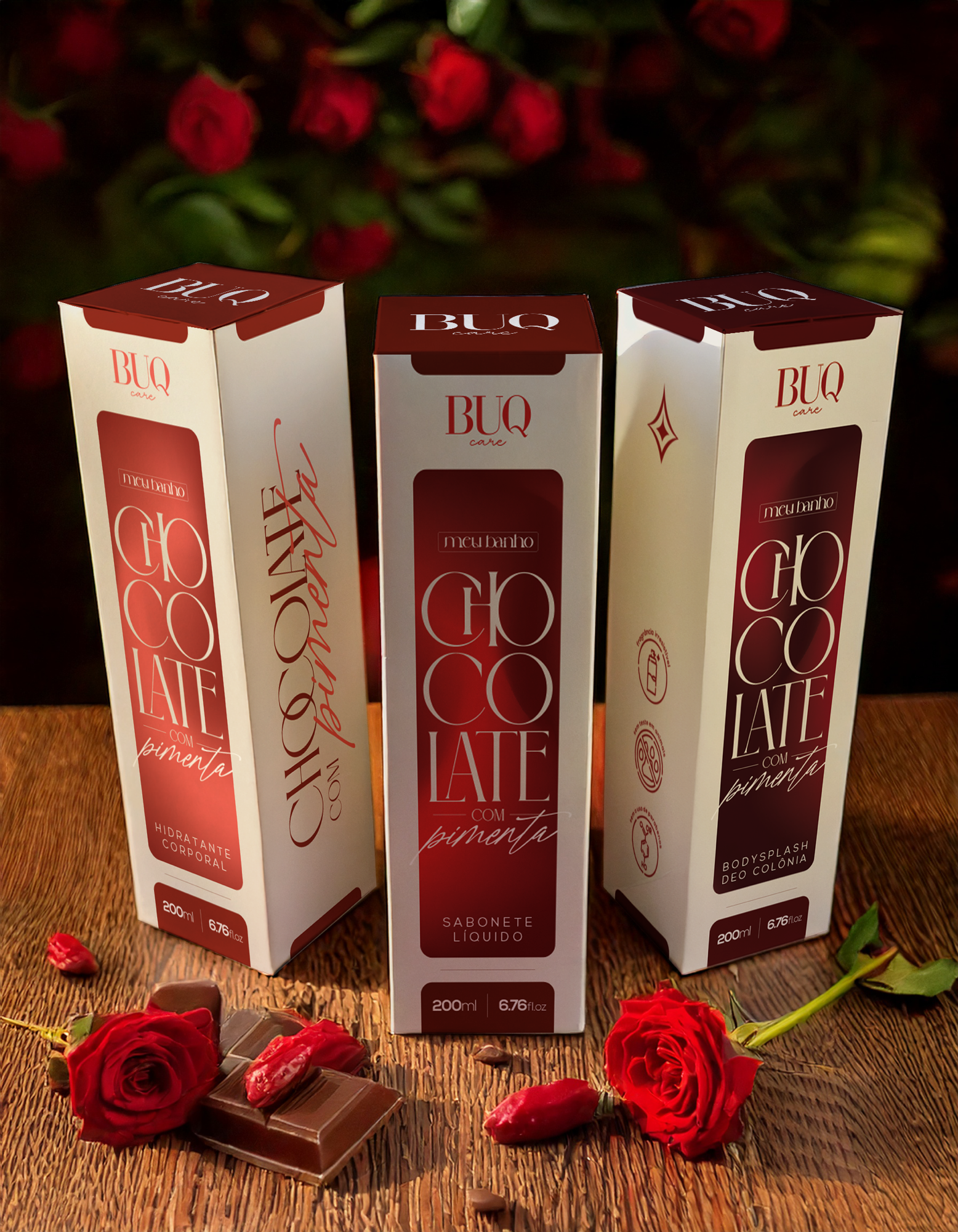 [LANÇAMENTO] Buq Care lança linha “Chocolate com Pimenta” e aposta em combinação marcante de fragrâncias afetivas para o Dia dos Namorados