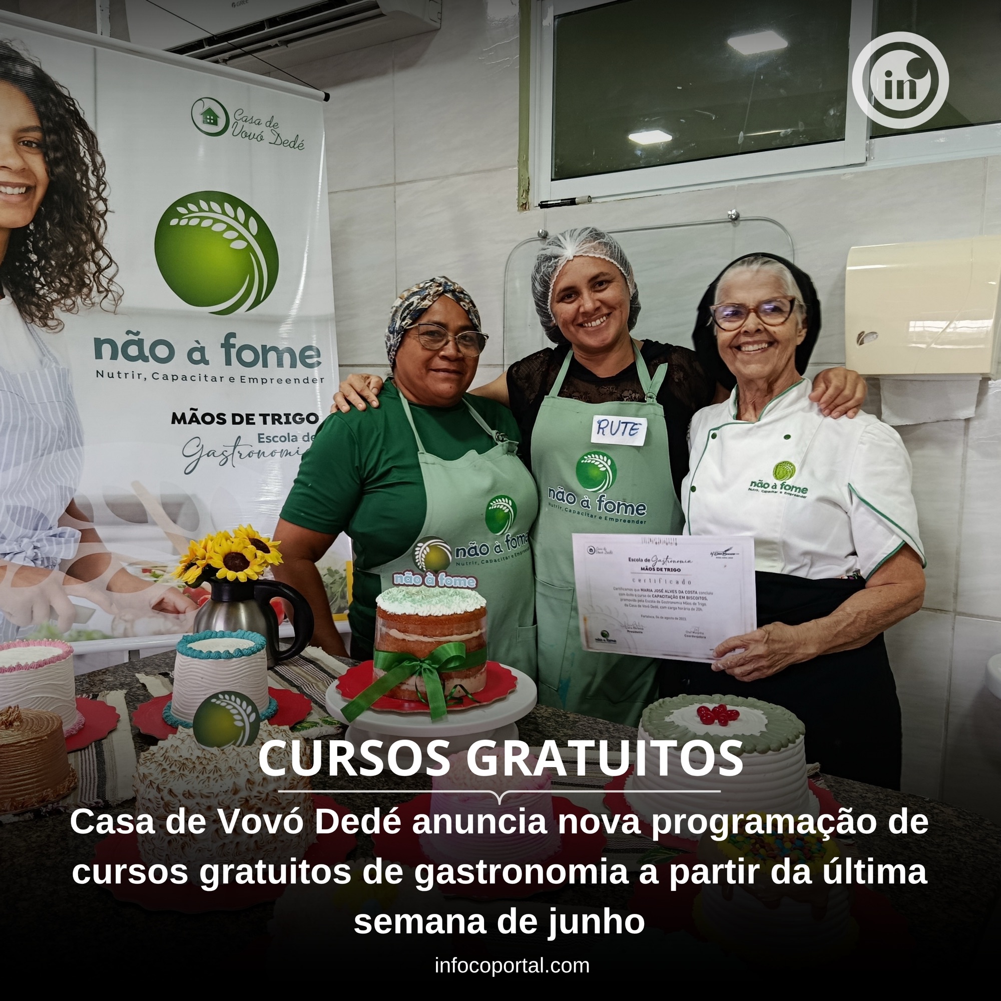 Casa de Vovó Dedé anuncia nova programação de cursos gratuitos de gastronomia a partir da última semana de junho