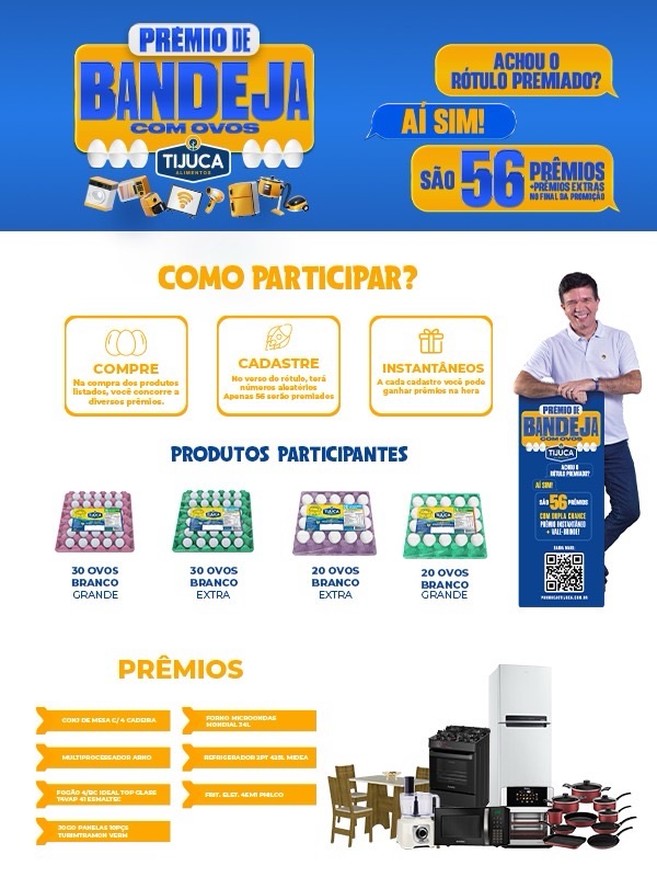 Tijuca Alimentos lança campanha ‘Prêmio de Bandeja’ e convida clientes a concorrerem a prêmios exclusivos&nbsp;