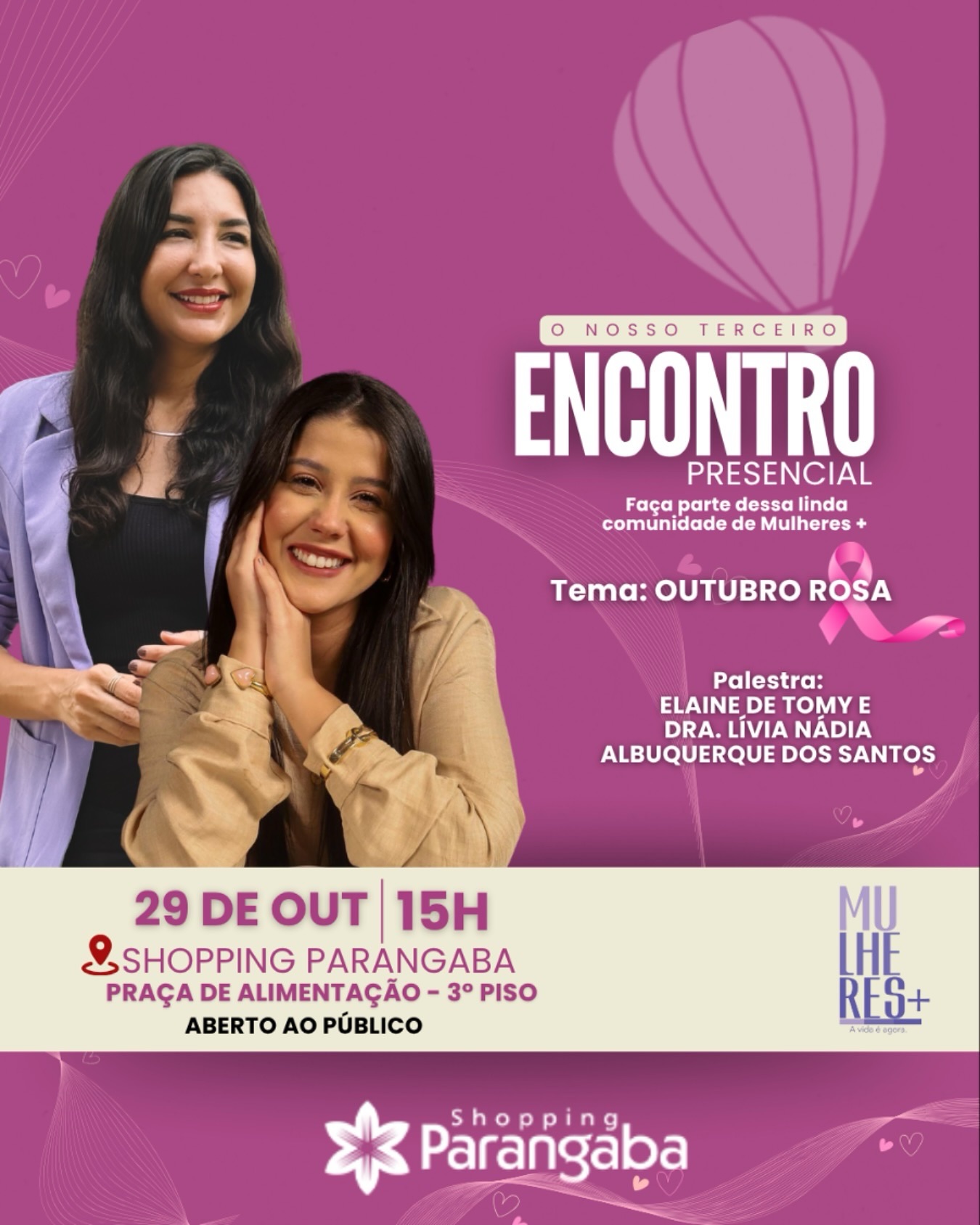 Roda de conversa sobre autocuidado e prevenção marca o Outubro Rosa no Shopping Parangaba