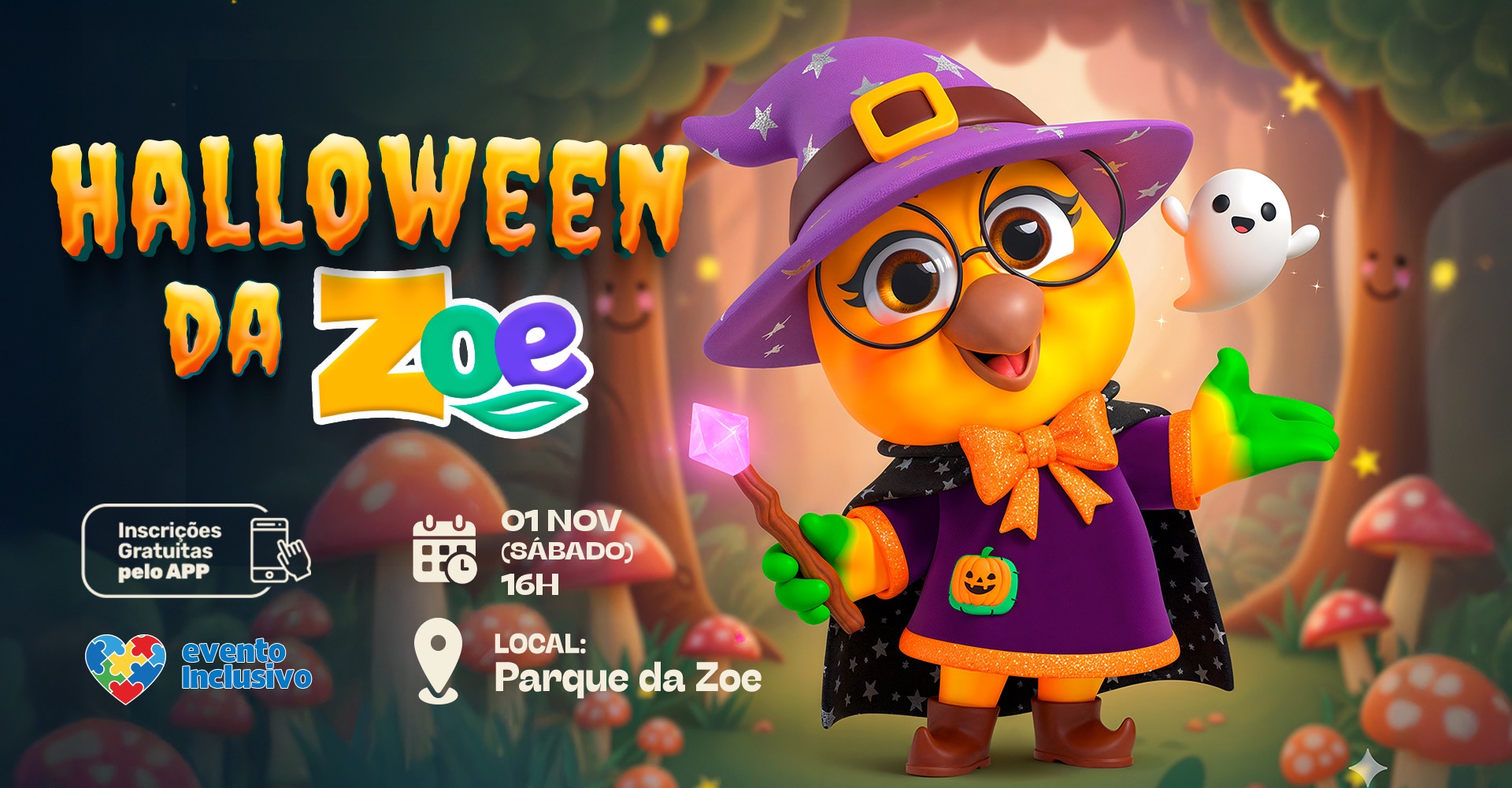 Halloween da Zoe promete encantar crianças e famílias com cortejo e baladinha especial no North Shopping Fortaleza