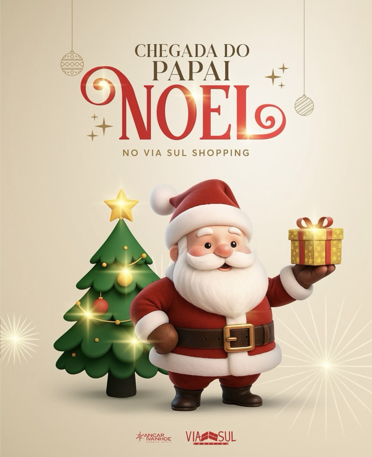 Via Sul Shopping dá início à temporada natalina com a chegada do Papai Noel