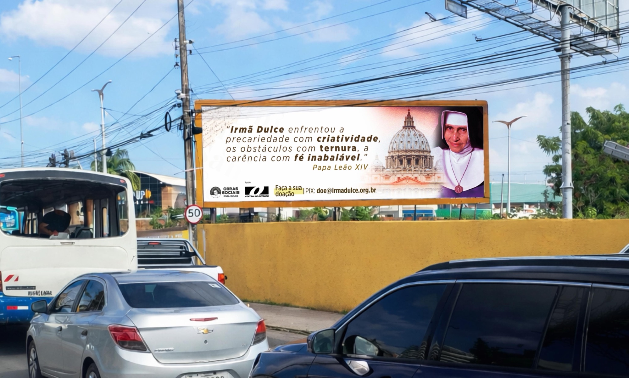 Mídia OOH ganha protagonismo em campanha social que amplia legado de Santa Dulce e mobiliza empresas no Nordeste.