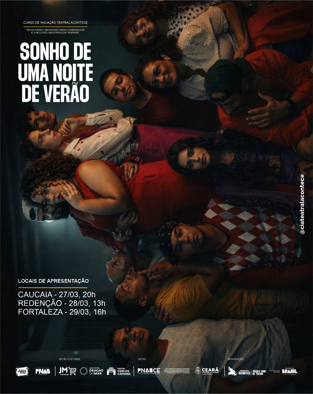 Jovens de Caucaia apresentam adaptação de “Sonho de Uma Noite de Verão” em eventos gratuitos