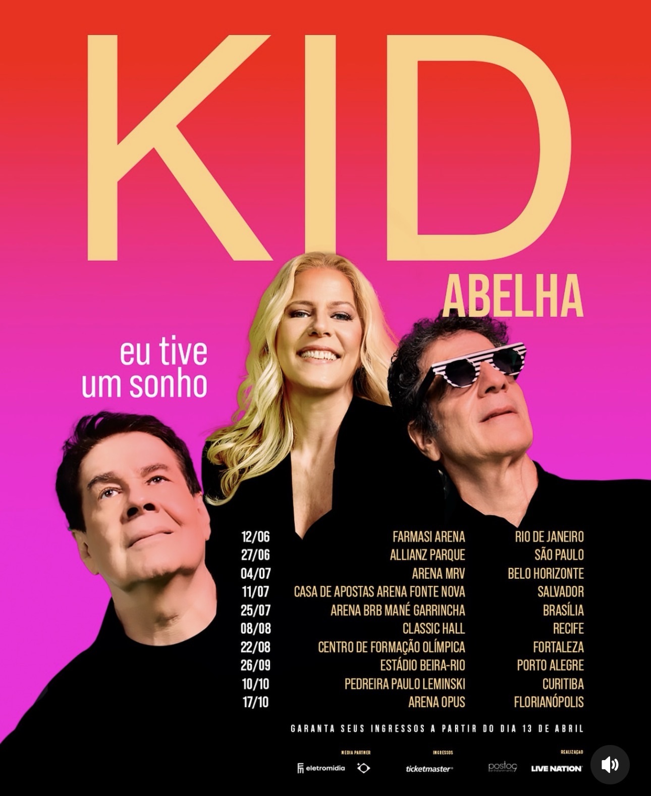 Kid Abelha em Fortaleza: ingressos à venda para show no CFO com valores que chegam a R$ 920