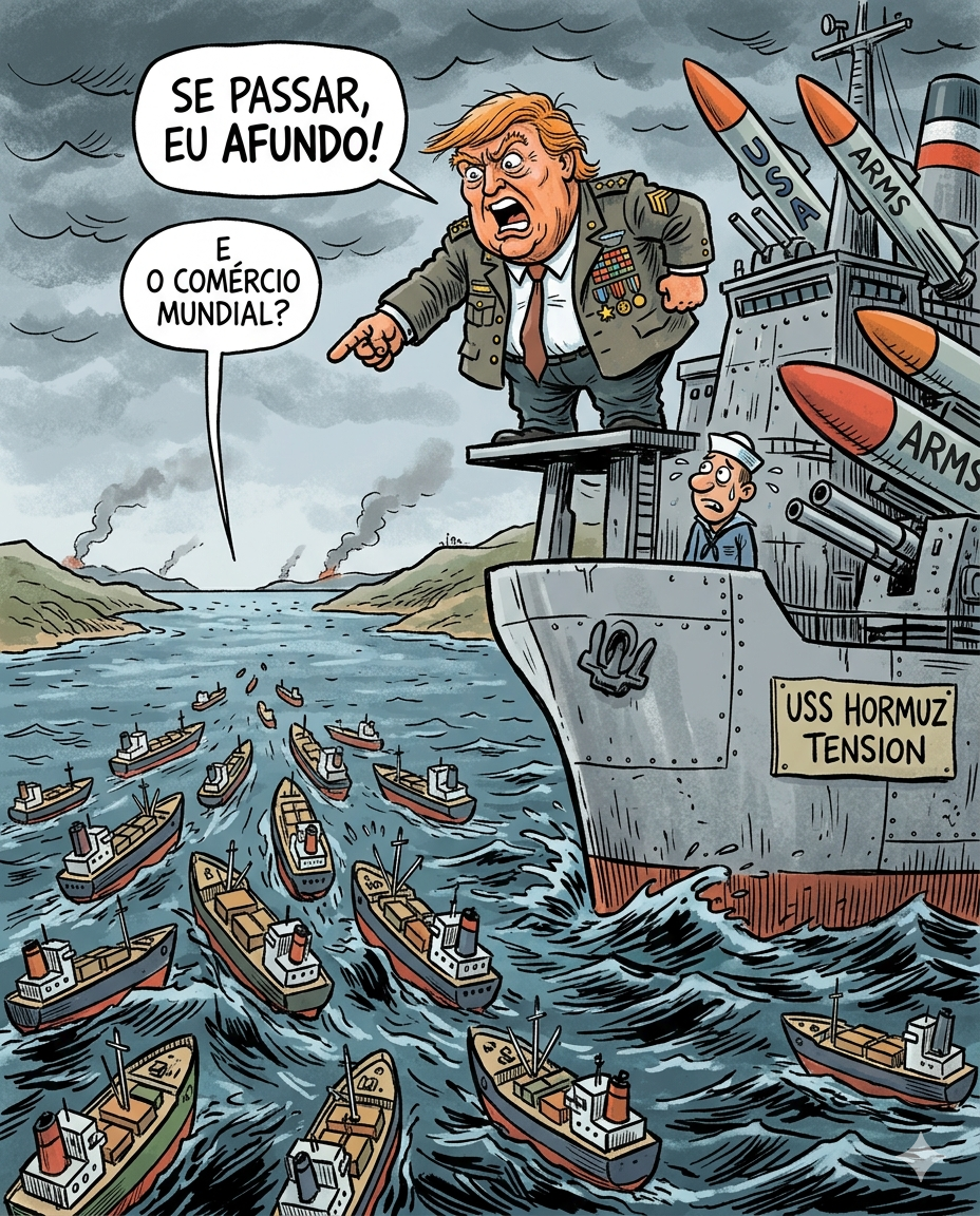 Trump ameaça afundar navios no Estreito de Ormuz e eleva tensão global no comércio de petróleo