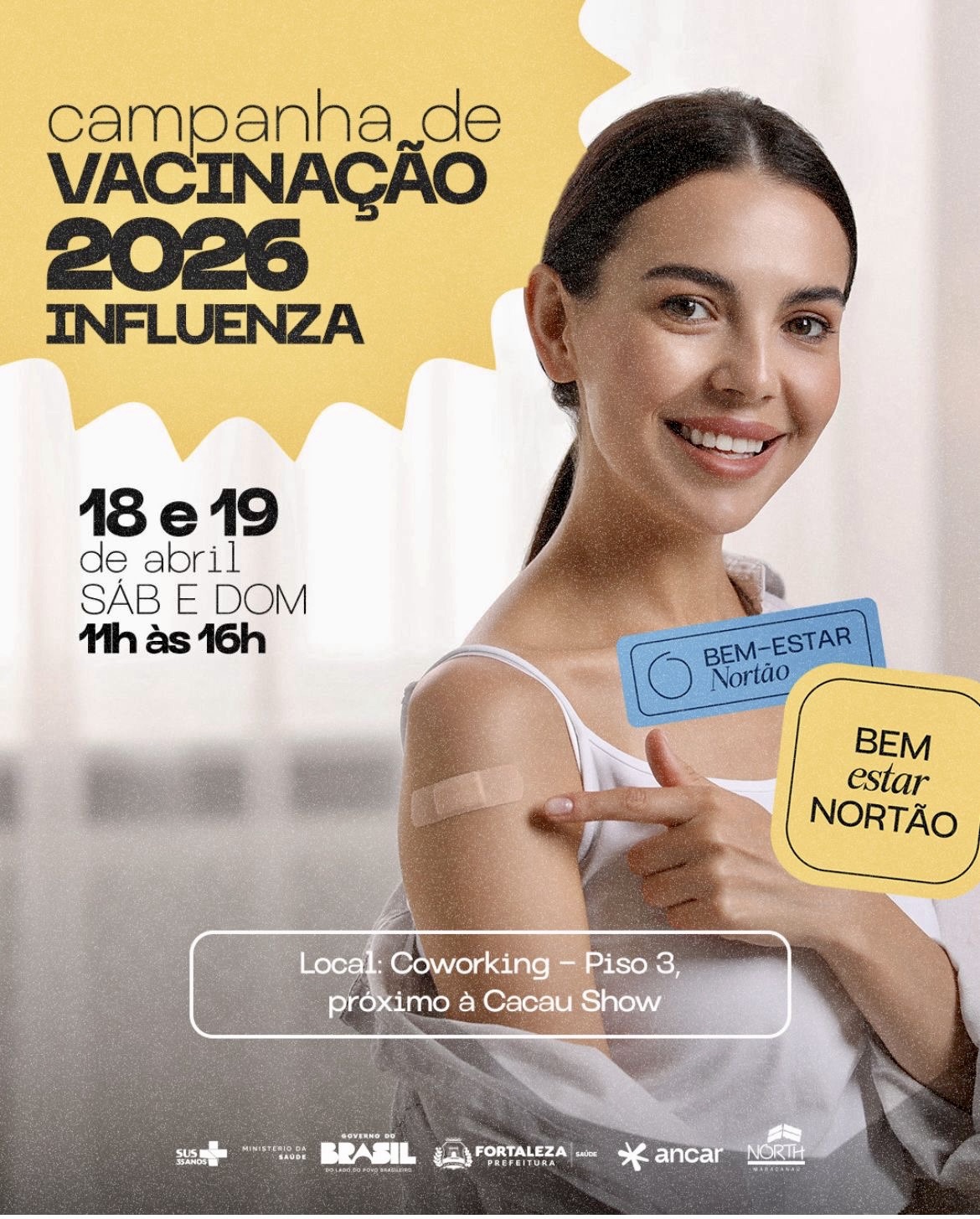 Vacinação contra Influenza no North Shopping Fortaleza: veja quem pode se imunizar neste fim de semana